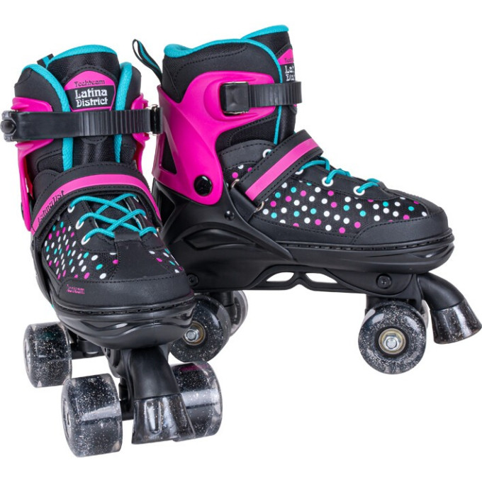Ролики-квады TECH TEAM LATINA DISTRICT черный/розовый M р.34-37 NN007479